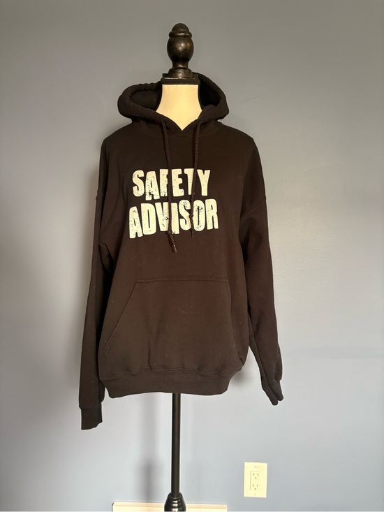 Gildan Other - Gildan Black Hoodie with White "SAFETY ADVISOR" Print size L